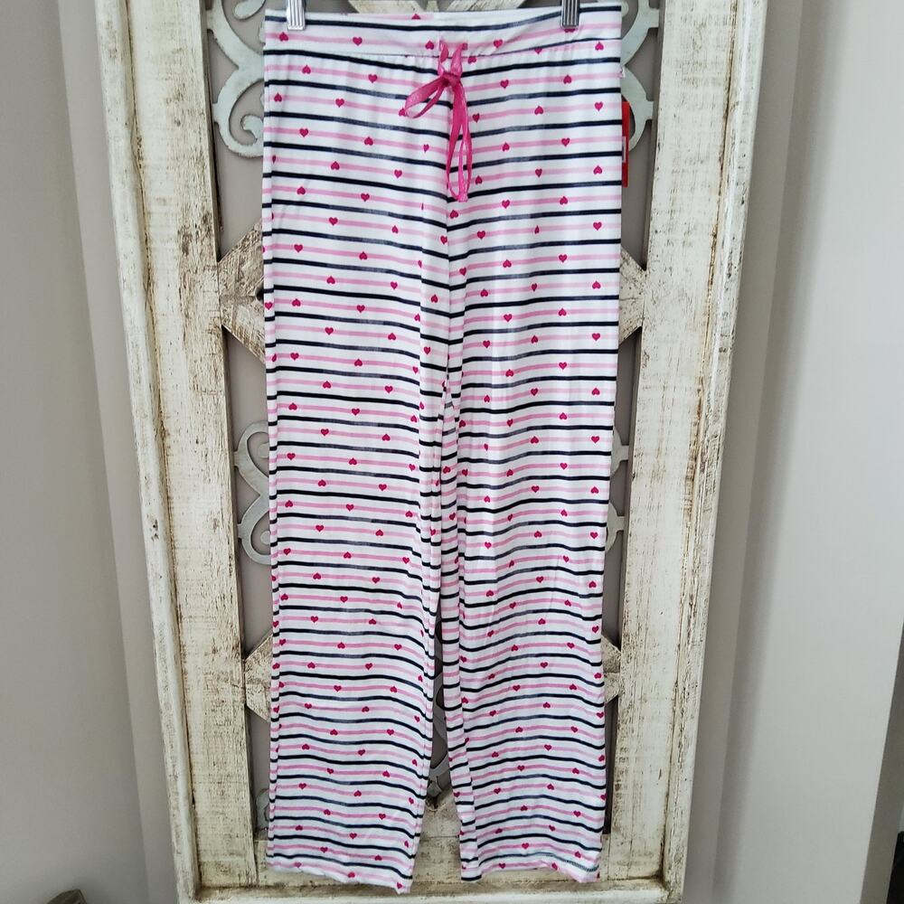 Rampage Coquette Heart Stripe Pajama Pants Soft Girl Lounge Sleepwear S M